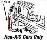 87-88 4cyl & V6 Heater Hose (w/o A/C - heater to pipe)